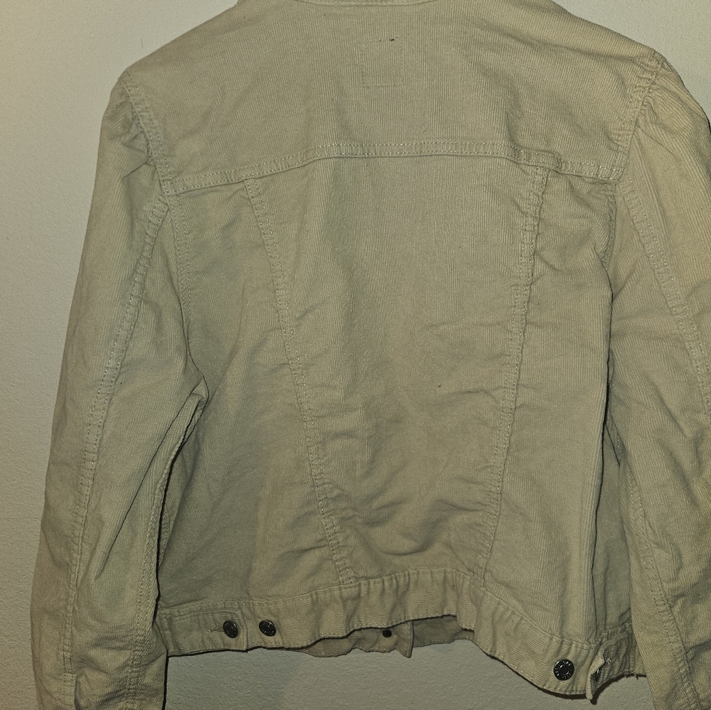 Gap Womens Beige Puff Sleeve Button Up Corduroy Jacket Size X-Large - Picture 11 of 11